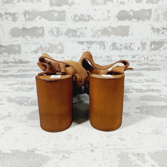 NEW Steve Madden Alabama Platform Brown Suede Wooden Studded Sandals F354 - Picture 10 of 12